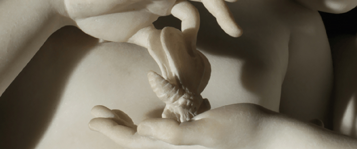 Detail of the statue Amore e psiche