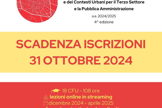 Corso di alta formazione in Modelli e analisi degli spazi e dei contesti urbani per il terzo settore e la pubblica amministrazione